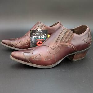 Durango Crush Ankle Boots Womens 9.5M Brown Low Cut Western Shoe Leather Rodeo